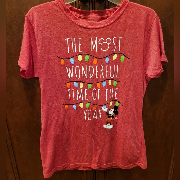Disney Tops - Disney Most Wonderful Time of Year T-shirt Tee Mickey Mouse Holiday Christmas